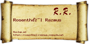 Rosenthál Razmus névjegykártya